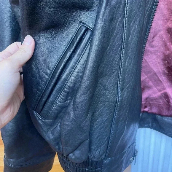 Vintage Montee Leather Bomber Jacket| XL - Picture 9 of 13
